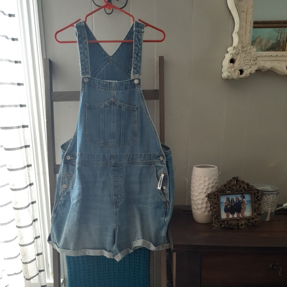 Denim Overall Shorts